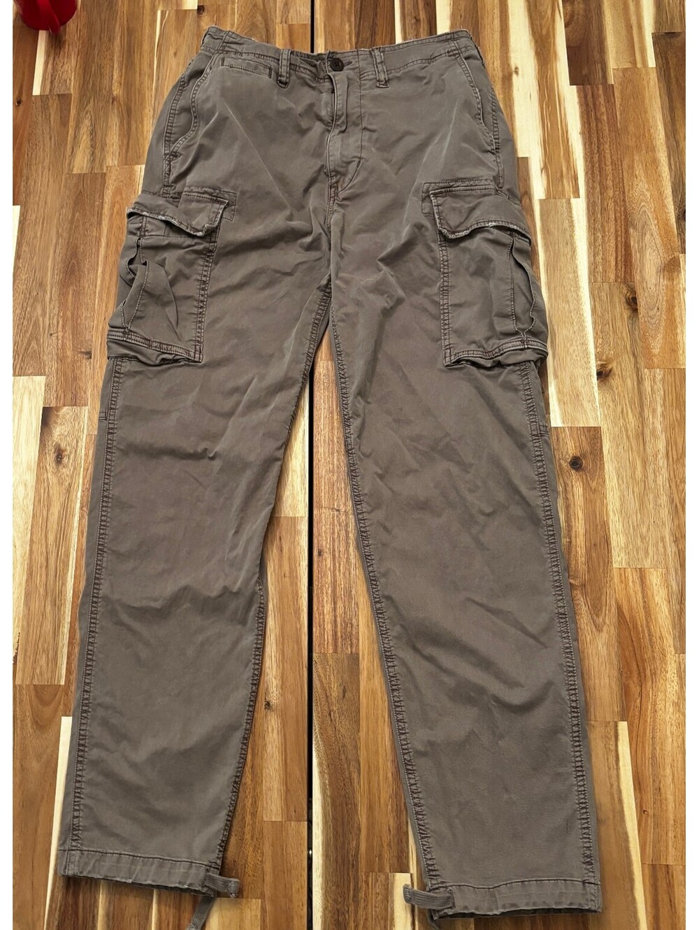 American Eagle Men Cargo Pants 29x34 Brown Gray Utility Straight Stretch (2126)